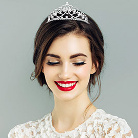 Teardrop Stone Accented Princess Tiara