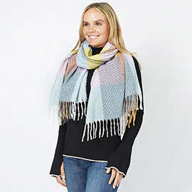 Plaid Oblong Scarf/Shawl