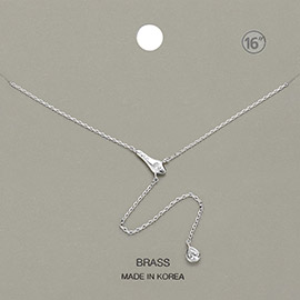 Stone Paved Snake Pendant Teardrop Stone Drop Y Necklace
