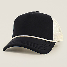Plain Two Tone Mesh Back Trucker Hat
