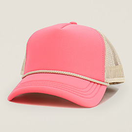 Plain Two Tone Mesh Back Trucker Hat