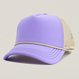 Plain Two Tone Mesh Back Trucker Hat