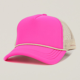 Plain Two Tone Mesh Back Trucker Hat