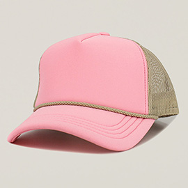 Plain Two Tone Mesh Back Trucker Hat