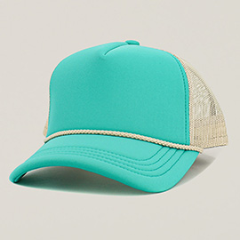 Plain Two Tone Mesh Back Trucker Hat