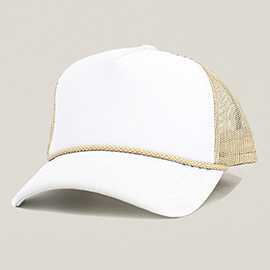 Plain Two Tone Mesh Back Trucker Hat