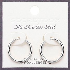 SECRET BOX_Stainless Steel Round Hoop Earrings
