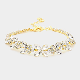 Marquise Stone Cluster Embellished Evening Bracelet