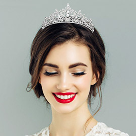 Marquise Stone Pointed Rhinestone Embellished Princess Tiara