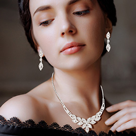 Rhinestone Paved Marquise Necklace