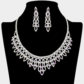 Rhinestone Paved Marquise Shaped Necklace