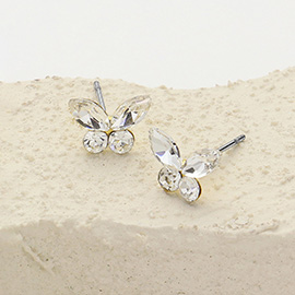 Stone Butterfly Stud Earrings