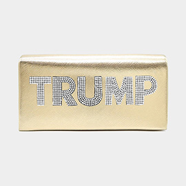TRUMP Bling Studded Pointed Metallic Clutch Bag / Evening Crossbody Bag