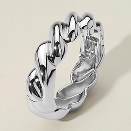 Twisted Metal Hinged Bangle Bracelet