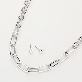 Metal Paperclip Link Chain Necklace