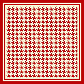 Houndstooth Pattern Printed Square Silky Satin Scarf Shawl