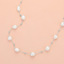 Natural Pearl Station Necklace
