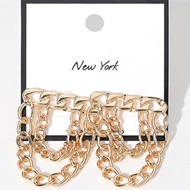 SECRET BOX_14K Gold Dipped Chain Earrings