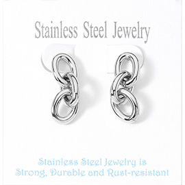Stainless Steel Chain Link Earrings