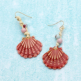 Seashell Natural Stone Beaded Dangle Earrings