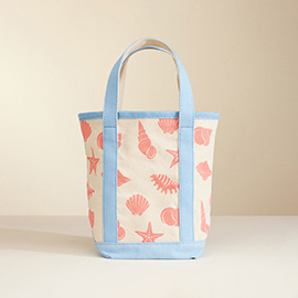 Seashell Starfish Pattern Tote Bag