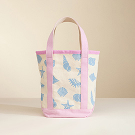 Seashell Starfish Pattern Tote Bag