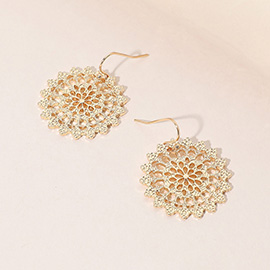 Metal Filigree Round Dangle Earrings