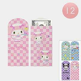 12PCS - Character Printed Money / Letter Envelope Set