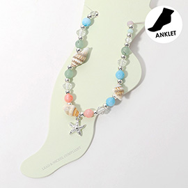 Starfish Charm Seashell Beaded Anklet