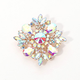 Teardrop Marquise Stone Cluster Pin Brooch