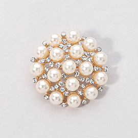 Pearl Cluster Pin Brooch