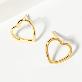 Gold Dipped Open Heart Stud Earrings