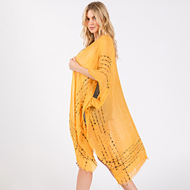 Colored Stitch Cover Up Kimono Poncho
