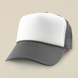 Plain Two Tone Mesh Back Trucker Hat