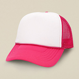 Plain Two Tone Mesh Back Trucker Hat