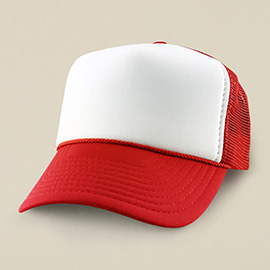 Plain Two Tone Mesh Back Trucker Hat