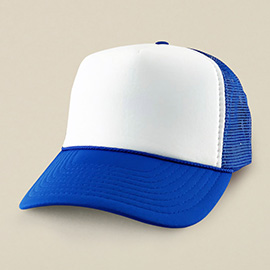 Plain Two Tone Mesh Back Trucker Hat