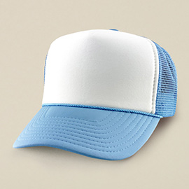 Plain Two Tone Mesh Back Trucker Hat