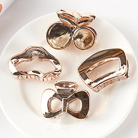 4PCS - Chrome Cherry Bow Cloud Hair Claw Clips
