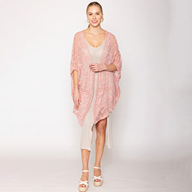 Flower Lace Cardigan Poncho