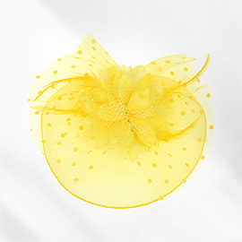 Feather Mesh Flower Fascinator / Headband