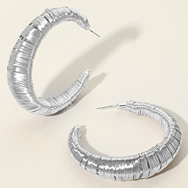 Metal Wired Hoop Earrings