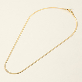 SECRET BOX_Stainless Steel Herringbone Chain Necklace