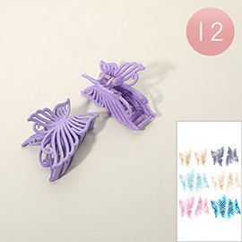 12PCS - Glittered Butterfly Hair Claw Clips