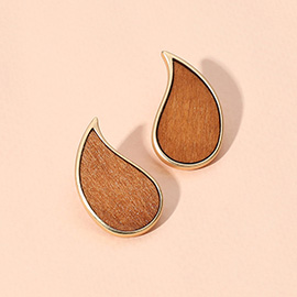 Wooden Teardrop Earrings