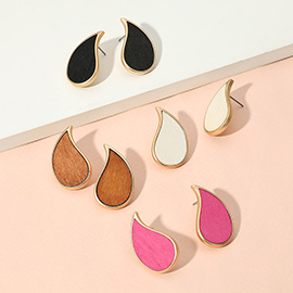 Wooden Teardrop Earrings