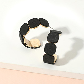 Wooden Square Hoop Earrings