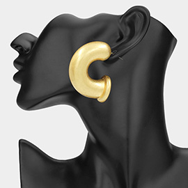 Chunky Puffy Metal Hoop Earrings
