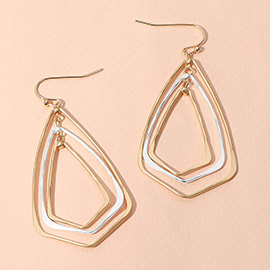 Metal Wire Geometric Triple Layered Dangle Earrings