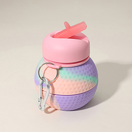 Collapsible Multi Colored Golf Ball Water Bottle